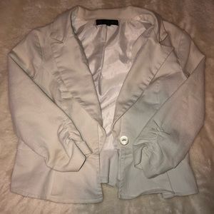 White Causal Blazer